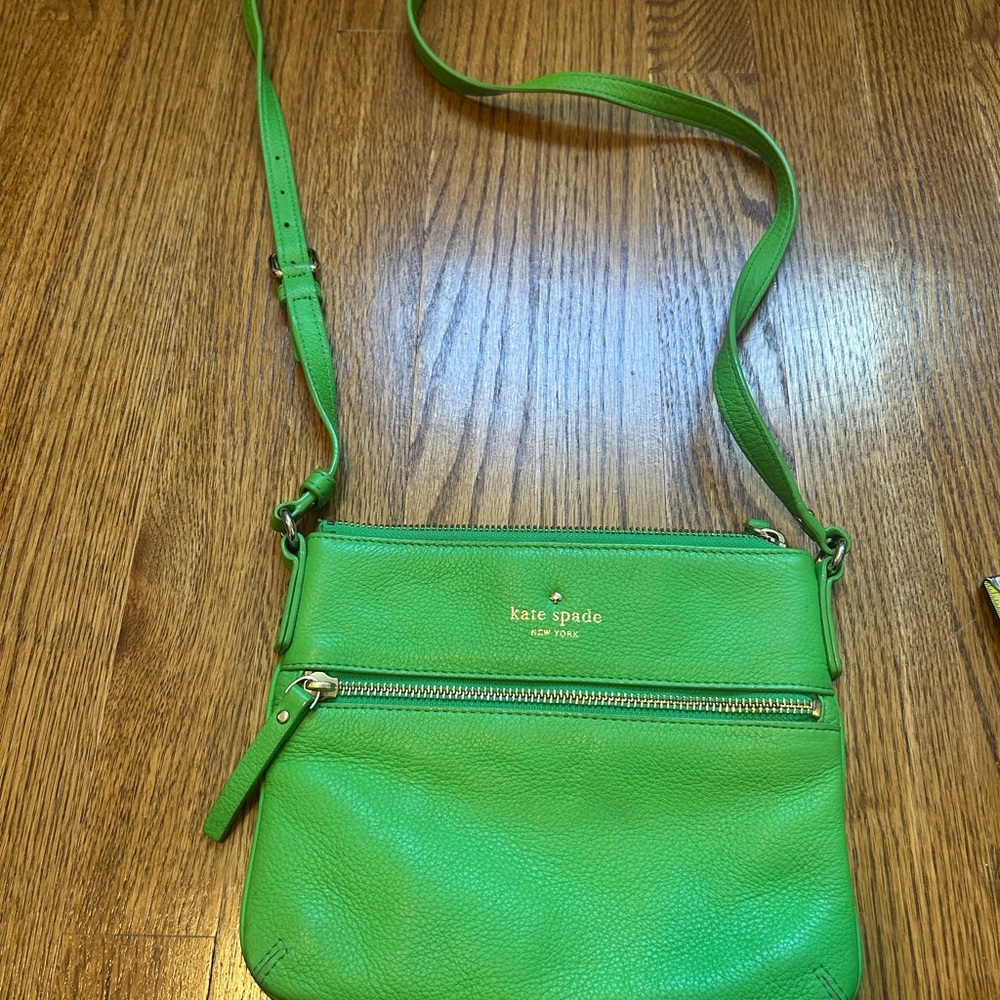 kate spade green leather crossbody bag